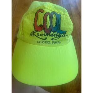 Cool Runnings Ocho Rios Jamaica neon green adjustable hat baseball cap